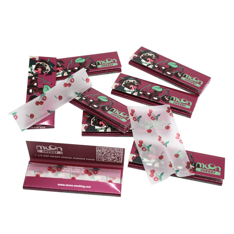 Thumbnail: 20 Packs Cherry Flavor 1 1/4 Size Wood Rolling Paper