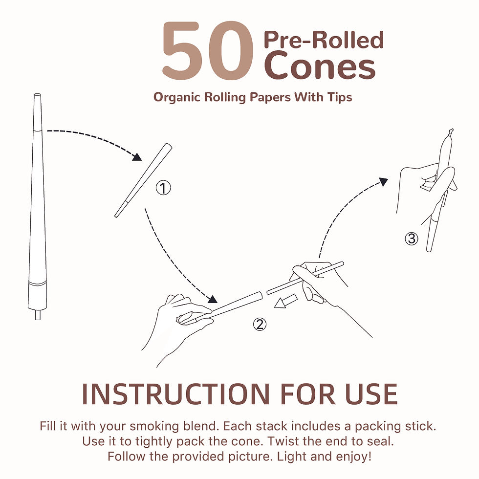 Thumbnail: 50 Pcs Pre Rolled Cones King Size 108mm Unbleahed Rolling Paper