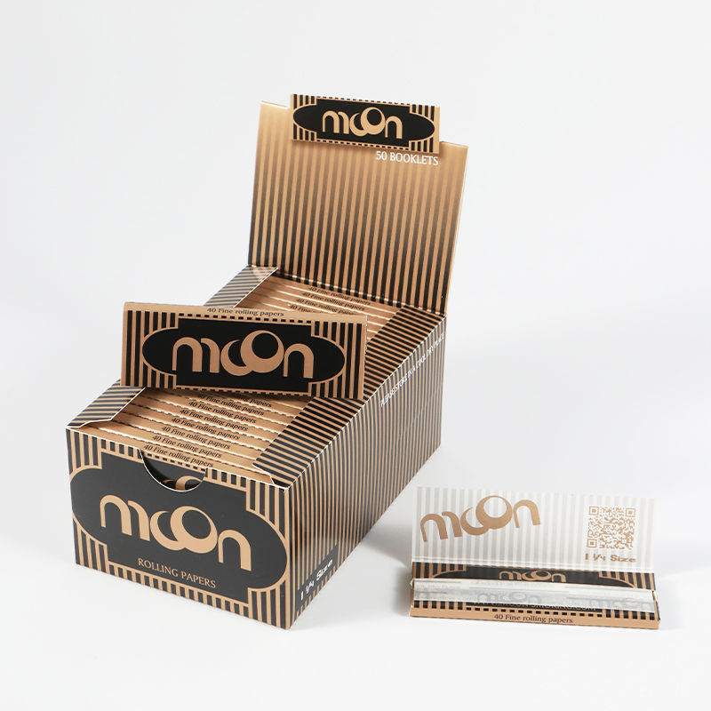 Thumbnail: 50 Packs Classic Gold 1 1/4 Size Flax Mix Rolling Paper