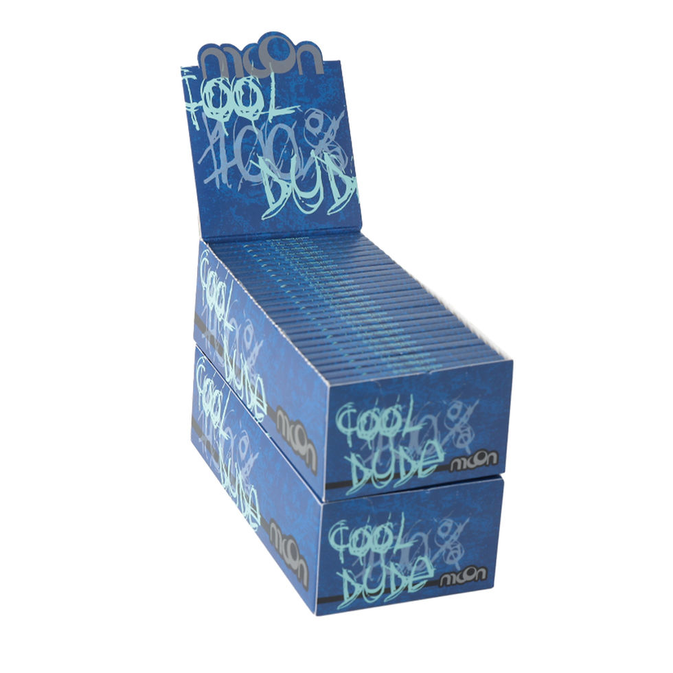 Thumbnail: Moon 50 Booklets Regular Short Size Blue Color Rolling Paper, 70mm-2500 Leaves
