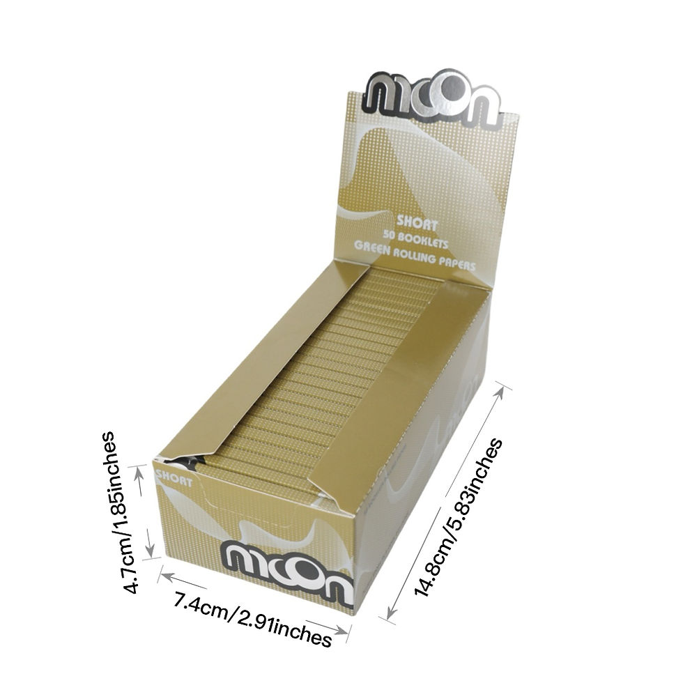 Thumbnail: Moon 50 Booklets Green Color Rolling Papers Wood Pulp Papers 1 1/4 Size Cigarett