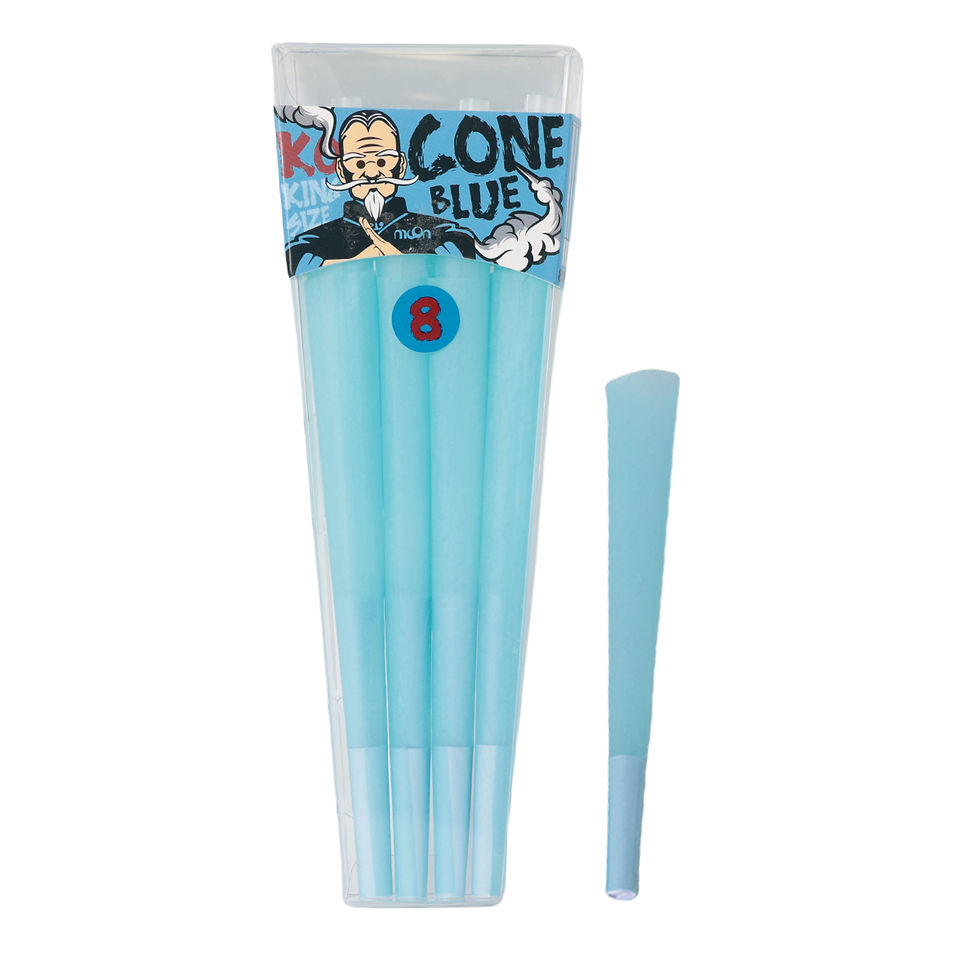 Thumbnail: 8 Pcs Pre Rolled Cones King Size 108mm Blue Colored Rolling Paper
