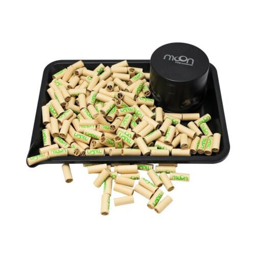 Thumbnail: Moon Logo Pre Rolled W/Filter Tips Unbleached Rolling Paper Tips 7mm