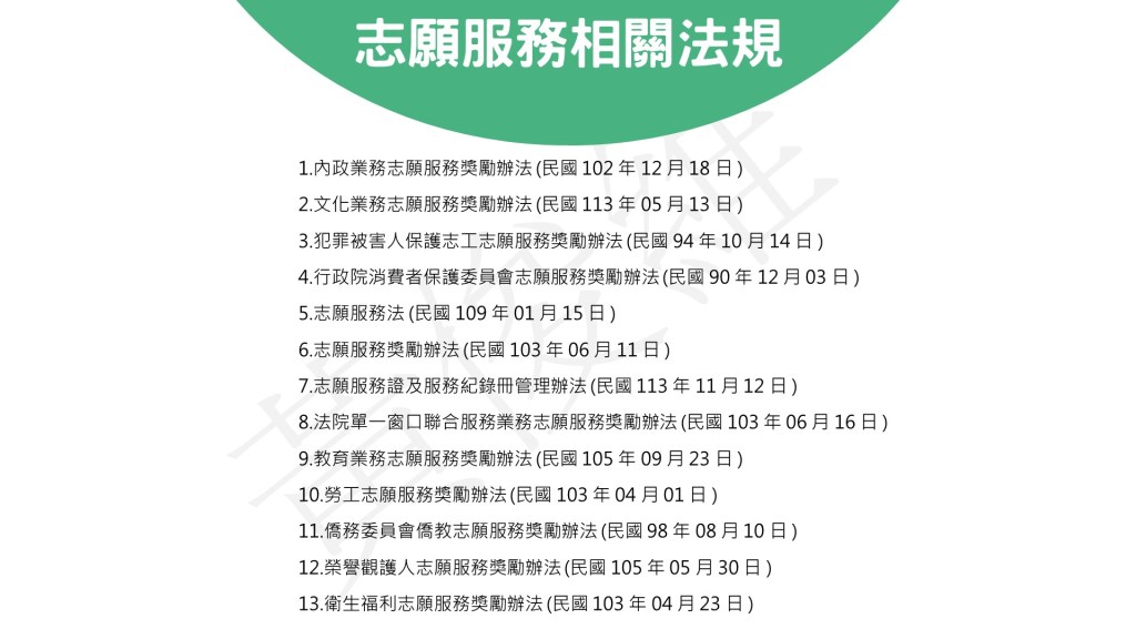志願服務相關法規