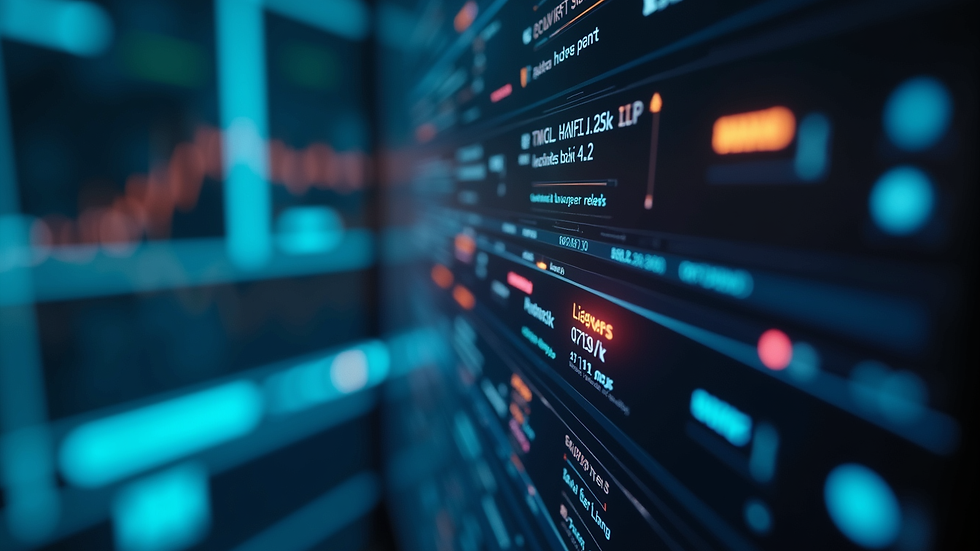 Close-up view of network security dashboard displaying real-time OT system alerts
