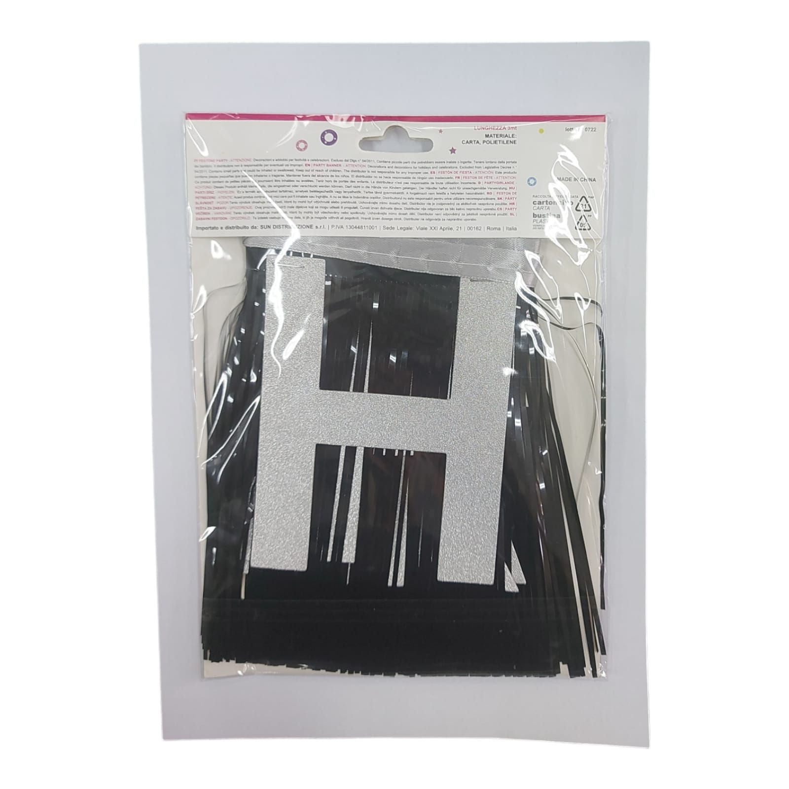 happy birthday שרשרת אותיות וילון שחור אותיות כסף