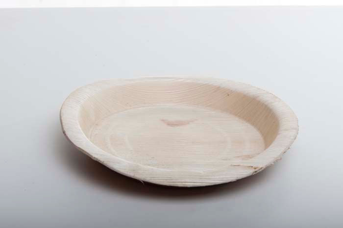 תמונה ממוזערת: צלחת עגולה גדולה מתכלה מעלי דקל