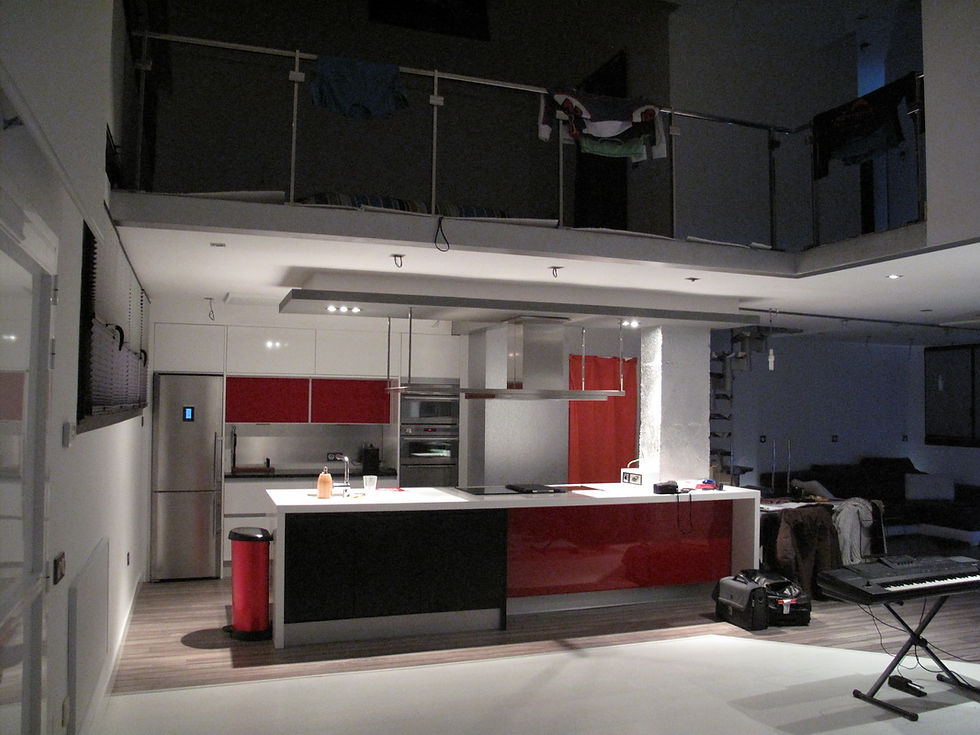 Frente de cocina e isla