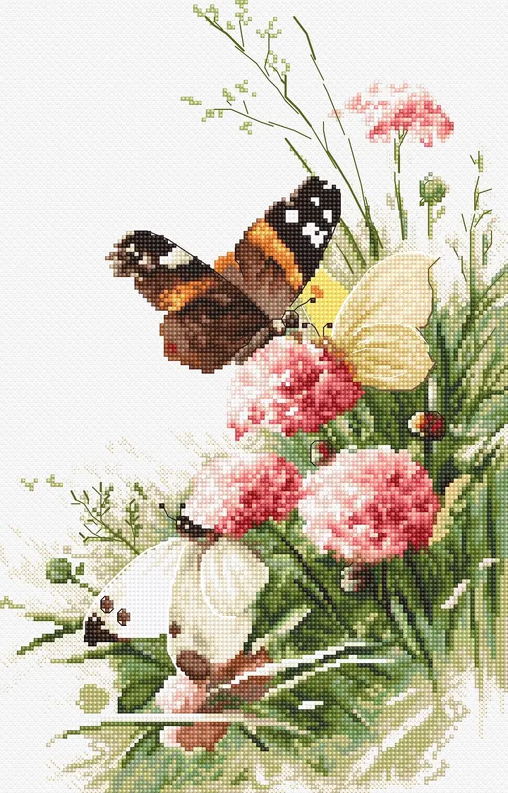 Letistitch Butterflies in the Field Cross Stitch Kit