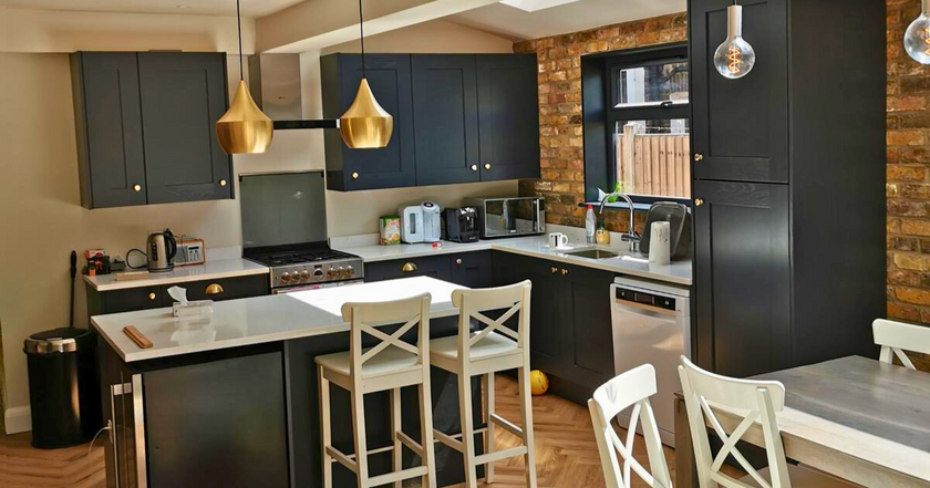 52 Pembroke Road kitchen extension East London builder exposed brick kitchen dining room double original size