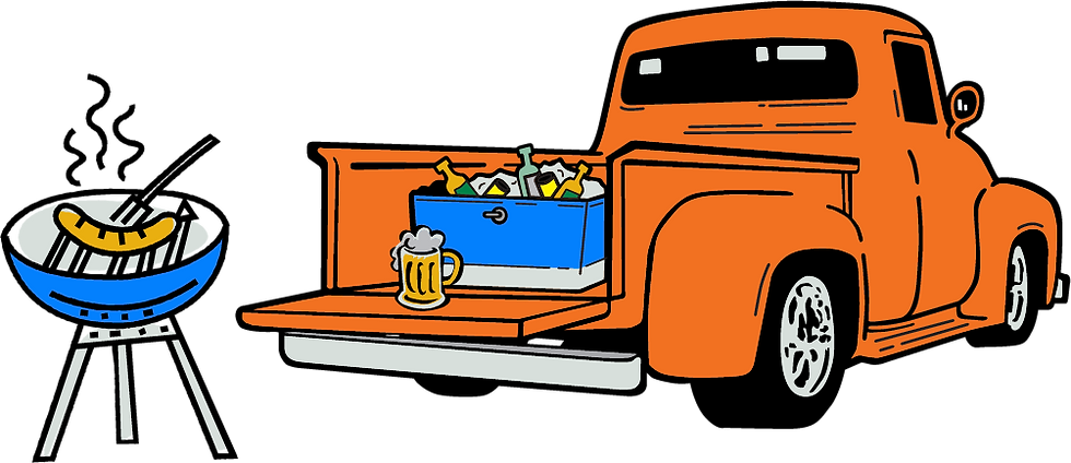 Tailgaters Famous Truck Logo With Tailgating Grill
