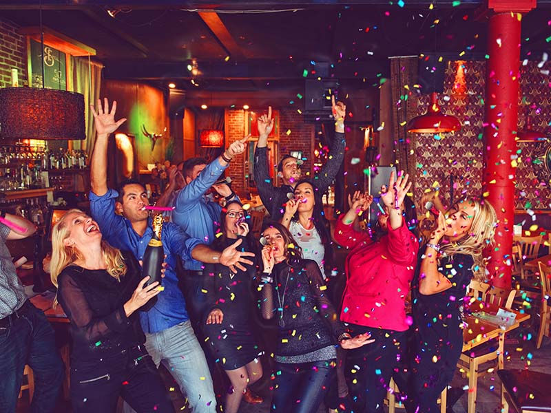 Large party of people at Tailgaters Sports Bar & Grill
