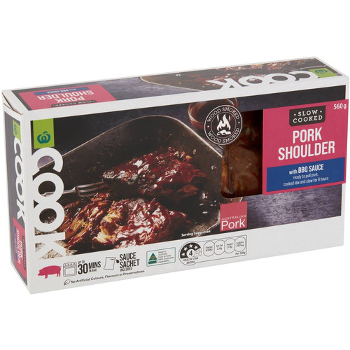Woolworths Slow Cooked Pork Shoulder With Bbq Sauce 560g