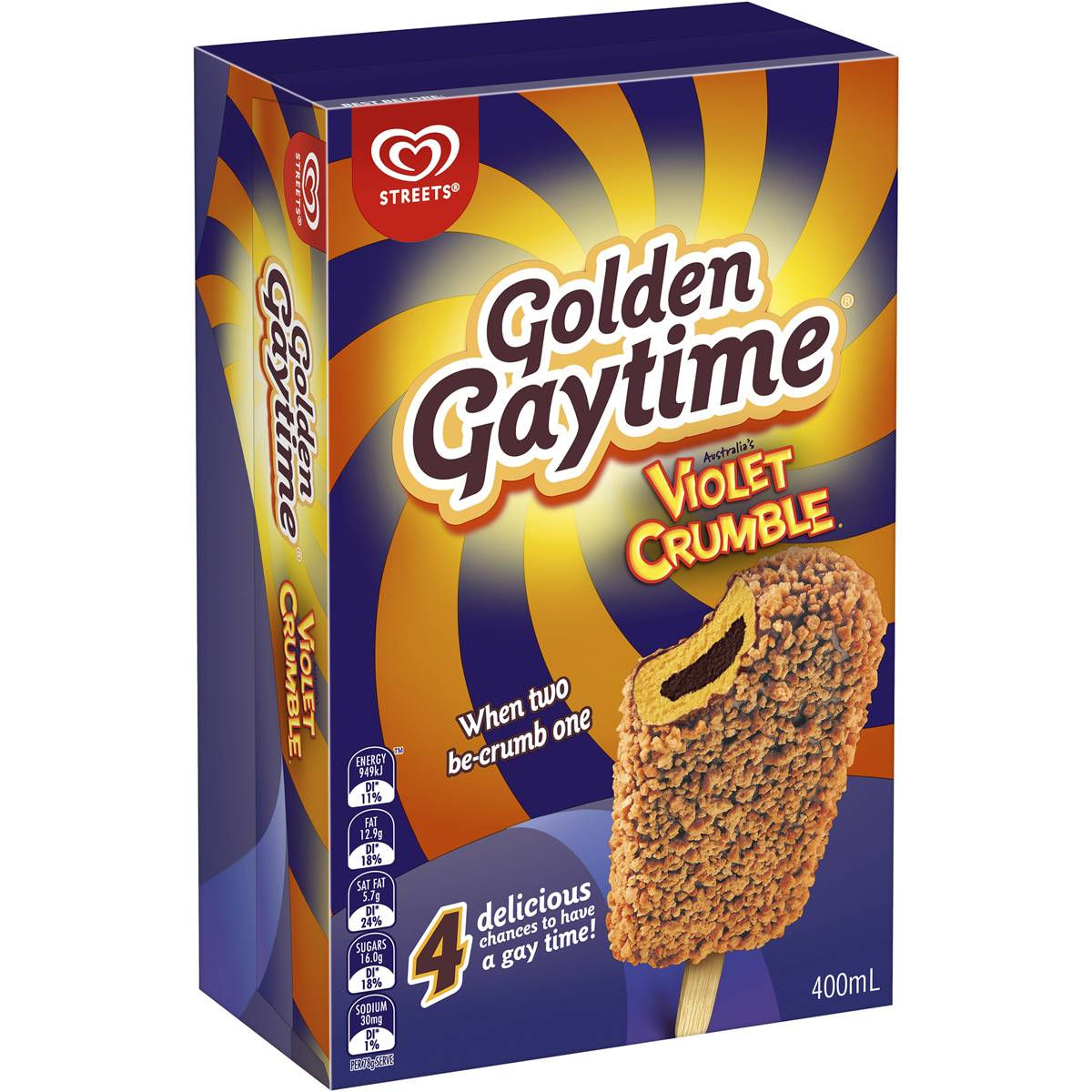 Streets Golden Gaytime Violet Crumble 4 pack