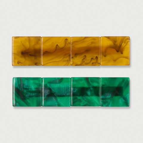 2 Pack Tortoise Shell Rectangular Hair Clips