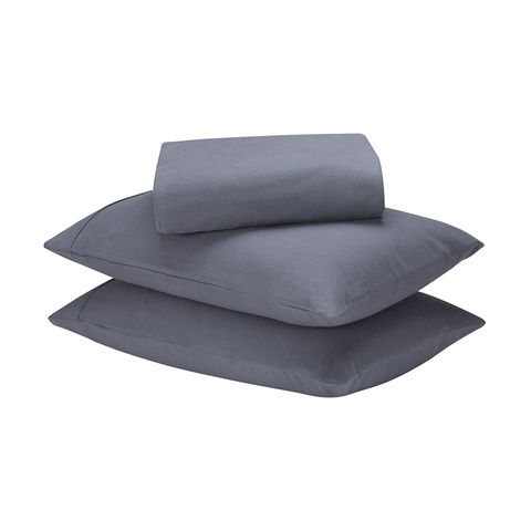 Plain Dyed Cotton Flannelette Sheet Set - King Bed, Blue