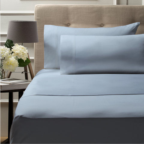500 Thread Count Australian Grown Cotton Sheet Set - Double Bed, Blue