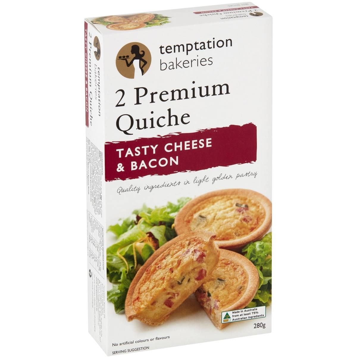 Temptation Bakeries Quiche Tasty Cheese & Bacon 2 pack