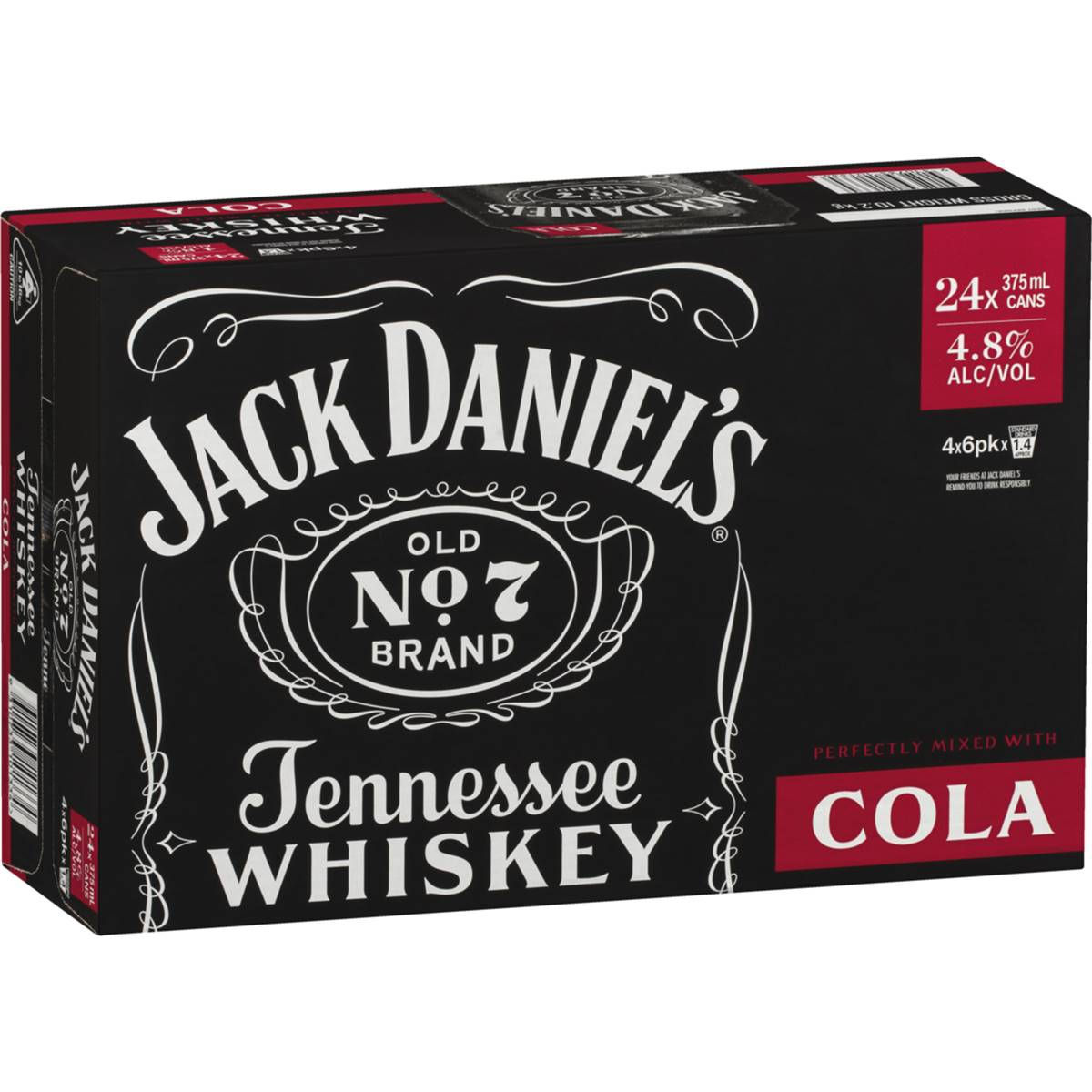 Jack Daniel's Whiskey & Cola Can 375ml