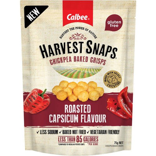 Calbee Harvest Snaps Chickpea Crisps Roasted Capsicum 75g Zula Getz