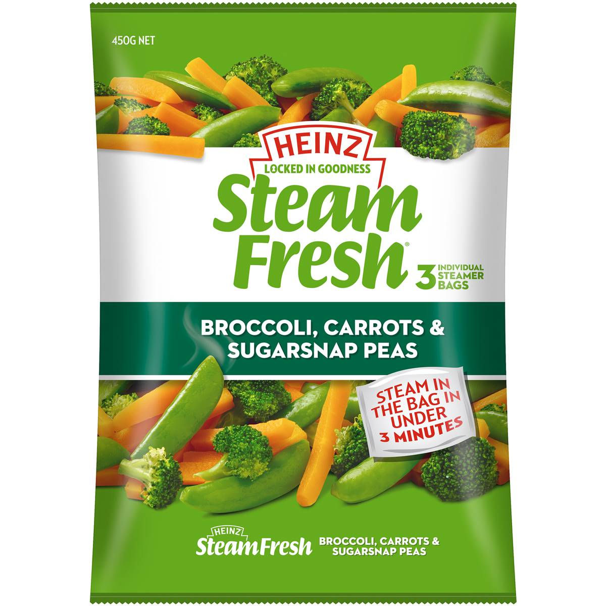 Heinz Steam Fresh Broccoli Carrot Snap Pea 450g
