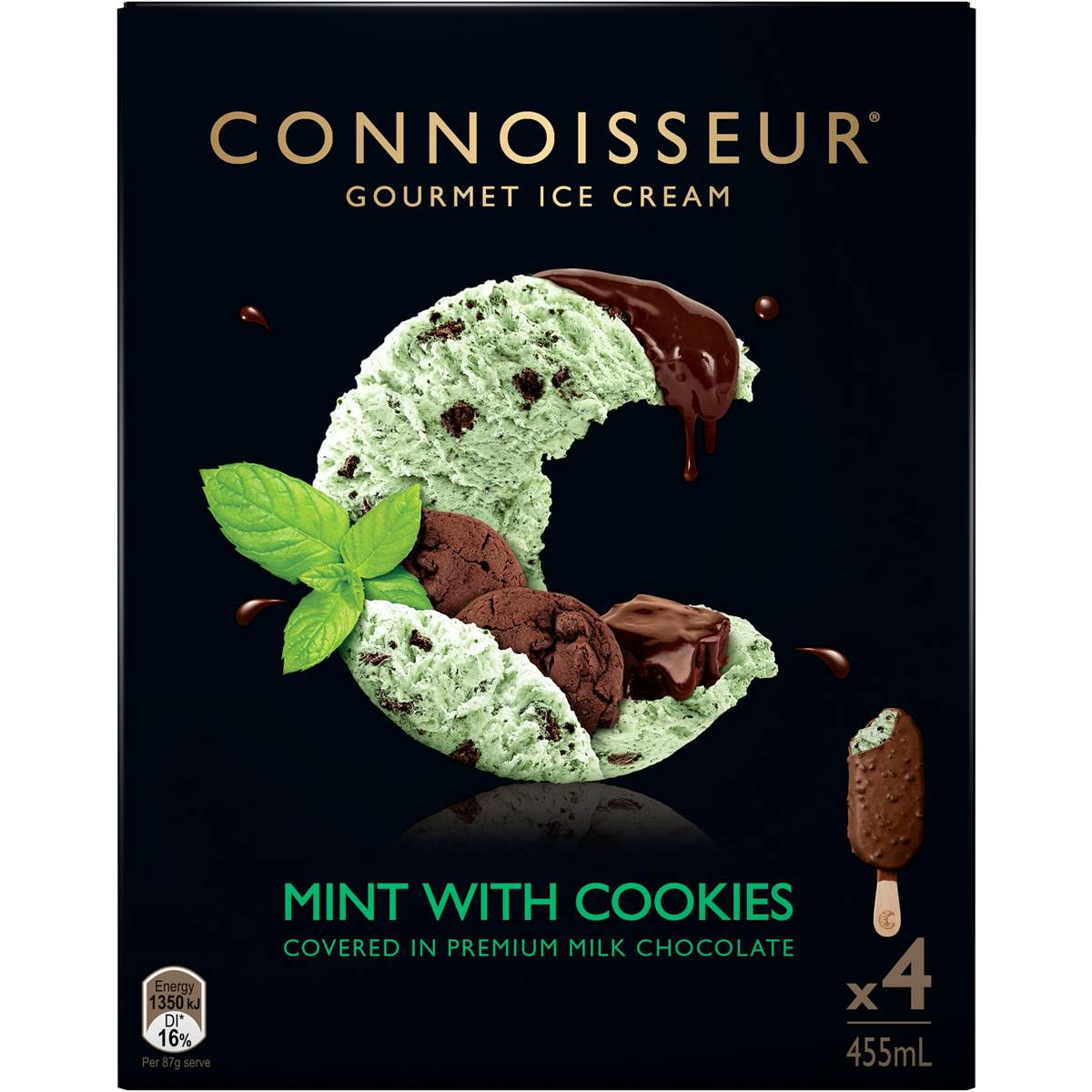 Connoisseur Ice Cream Mint Choc Cookie 4 pack