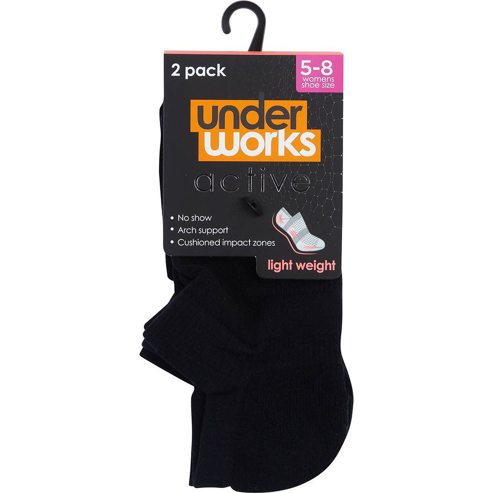Thumbnail: Underworks Ladies Ultra Lite Socks Size 5-8 Assorted 2 pack