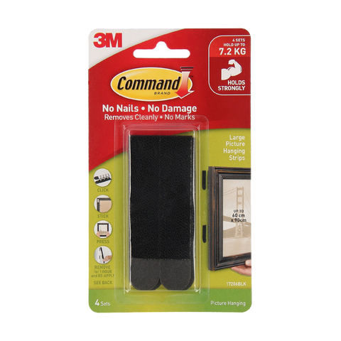 Command Picture Hanging Strips Large - Black