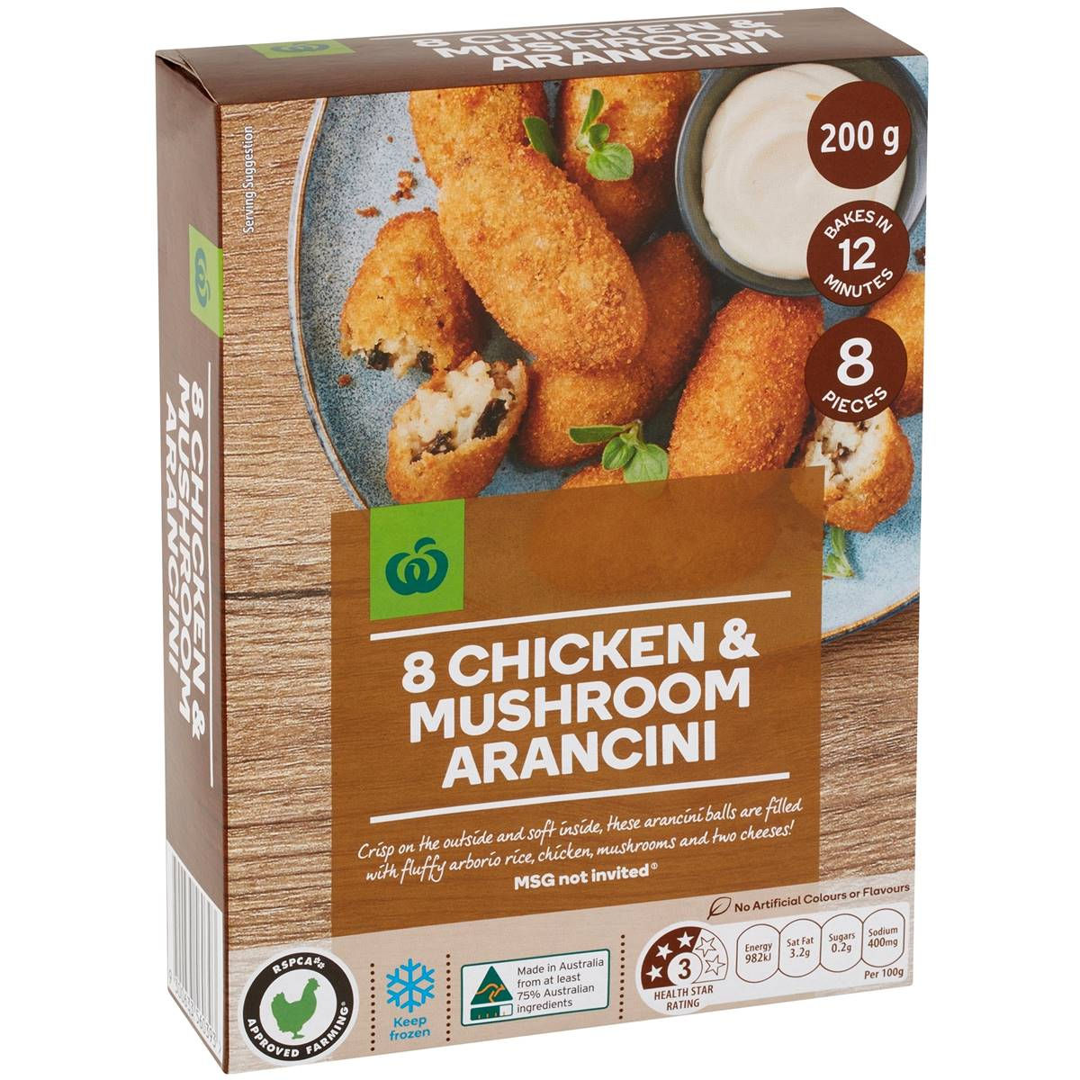 Woolworths Chicken & Mushroom Arancini 8 pack