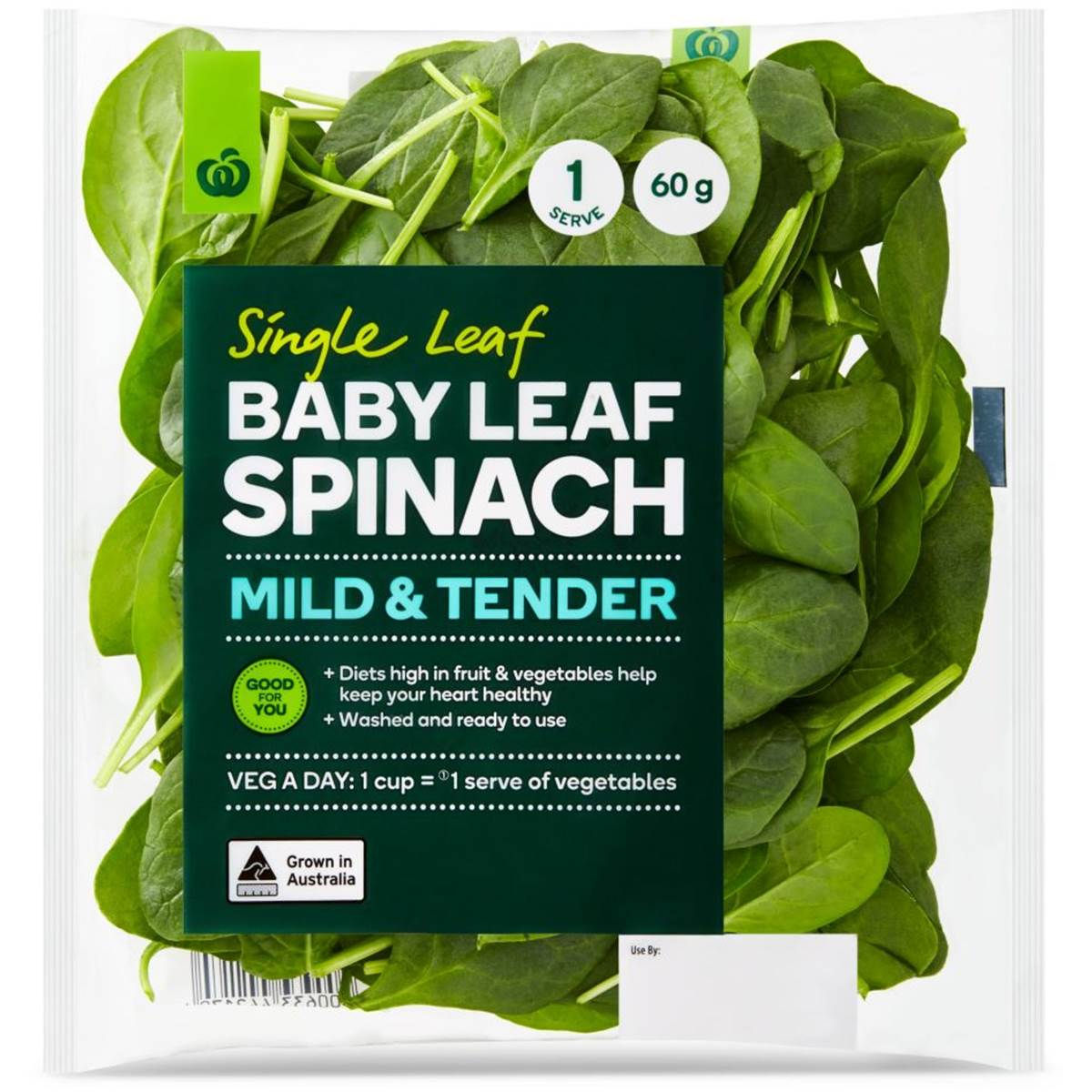 Woolworths Baby Spinach Salad Bag 60g