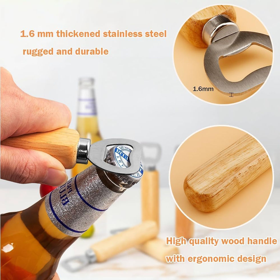 Thumbnail: Stainless Steel Wooden Bottle Opener