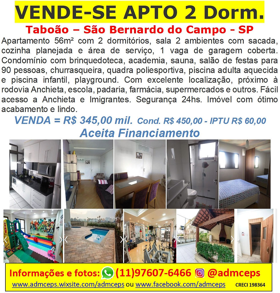Apto Taboão 2 Dorms