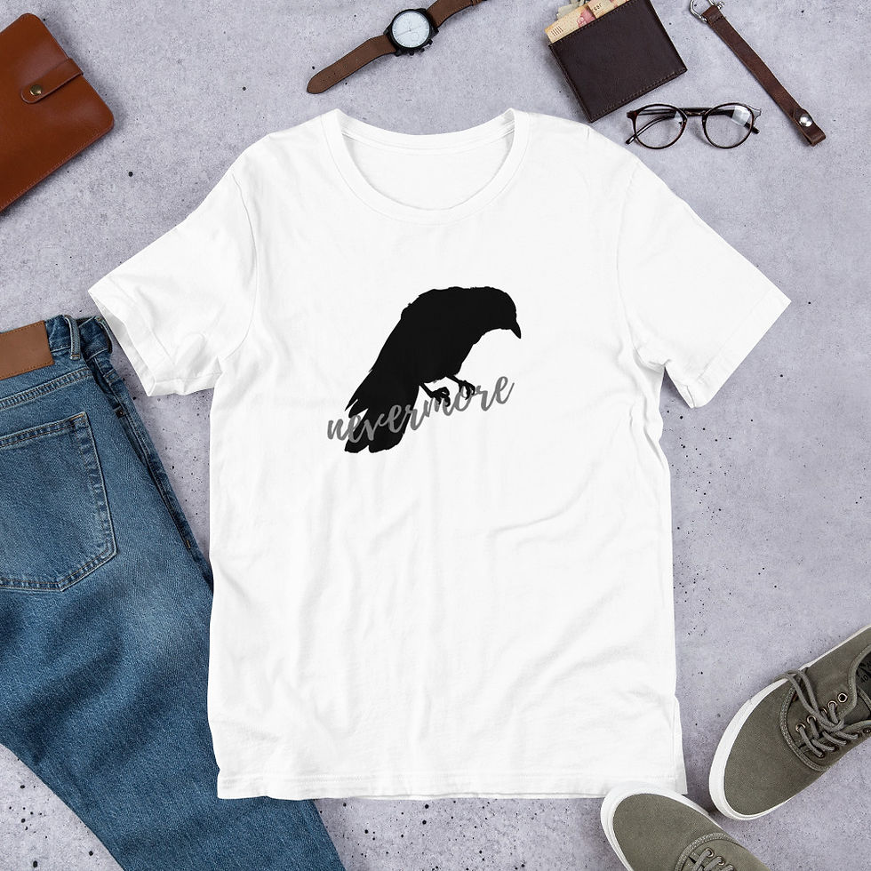 Thumbnail: "Nevermore" Raven Edgar Allan Poe Unisex T-Shirt