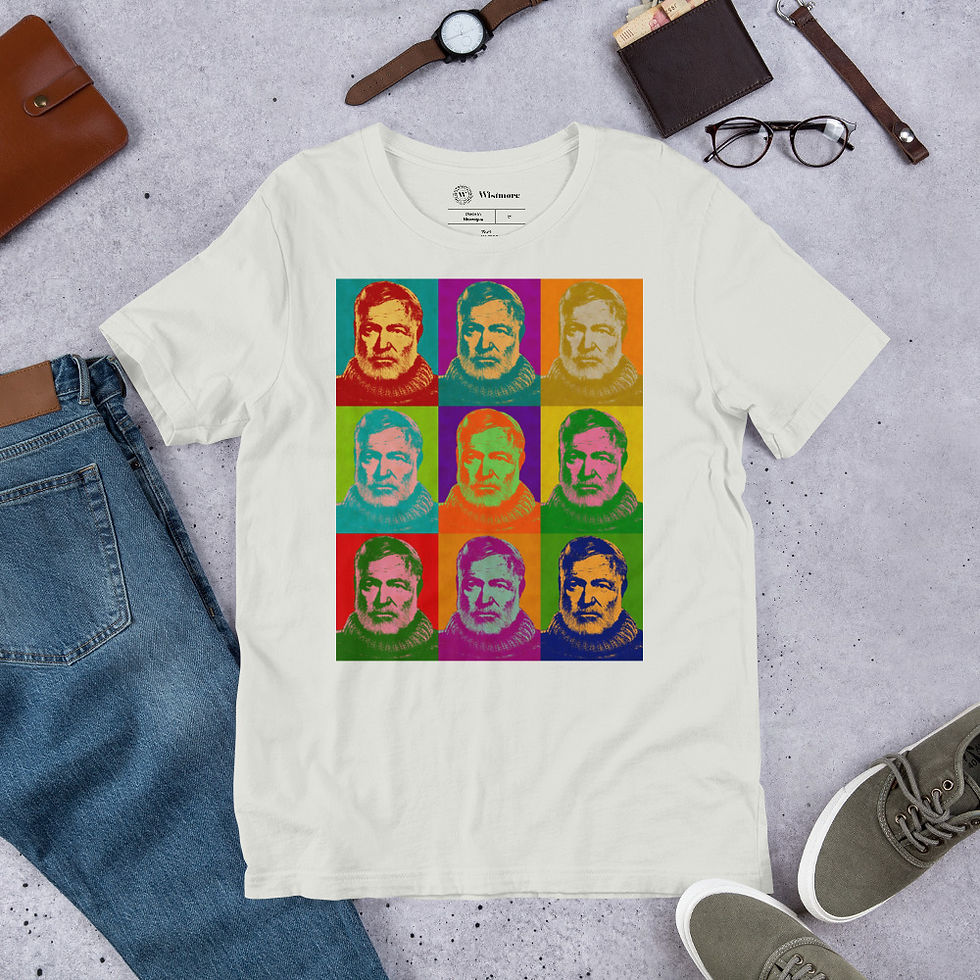 Miniatura: Ernest Hemingway Pop Art Unisex T-Shirt