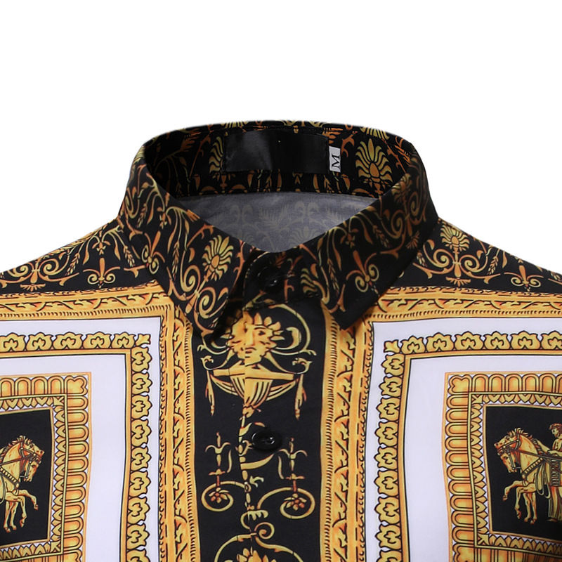 Casual Floral Long Sleeve Shirt for Men