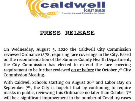 Press Release: Ordinance 1478 extended