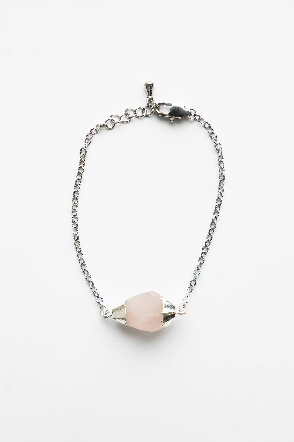 Miniature : Bracelet doré ou argenté muni d'une pierre précieuse Stone en Quartz rose