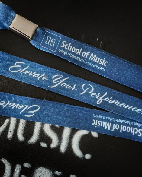Custom Lanyard, Nevada School of Music w/ tagline "Elevate Your Performance"