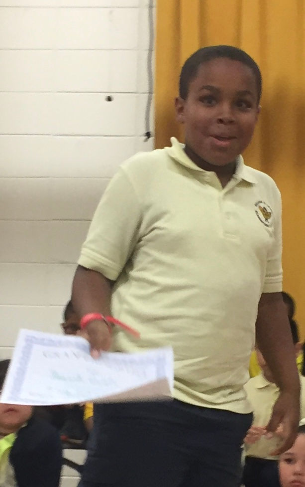 Child gets an award