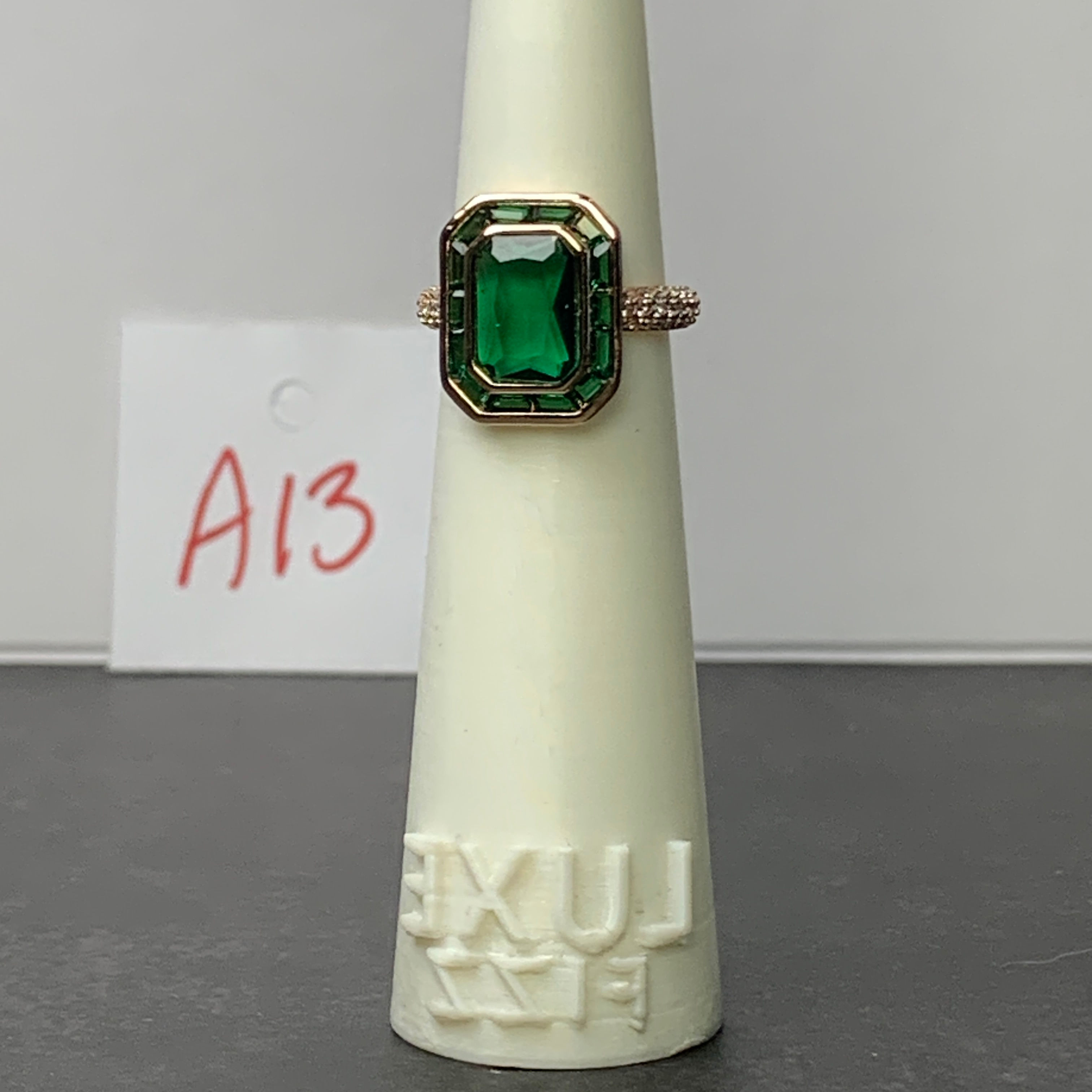 A13 Size 5 - May Birthday - Emerald/Rose Gold