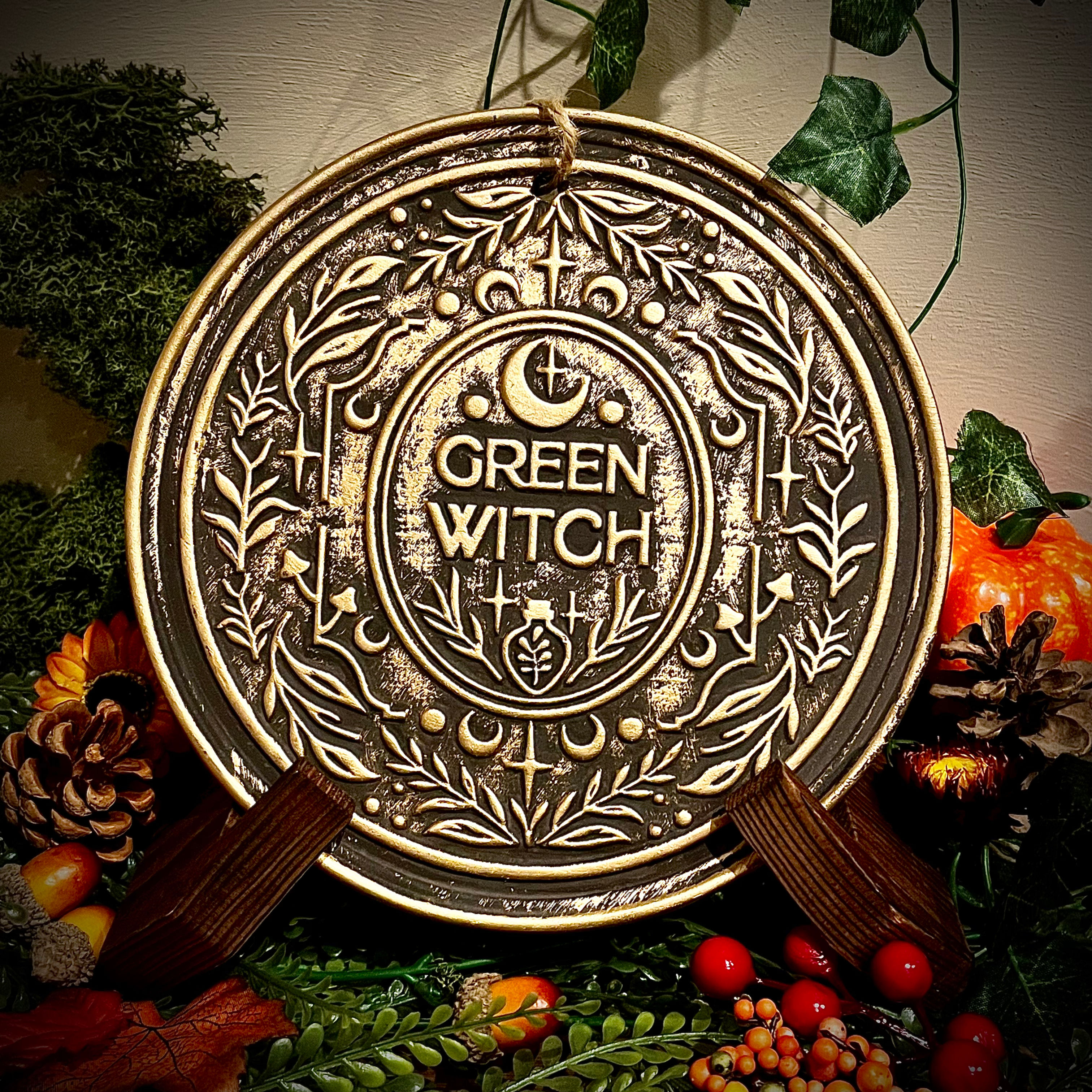 Décoration Murale en Terre Cuite Green Witch