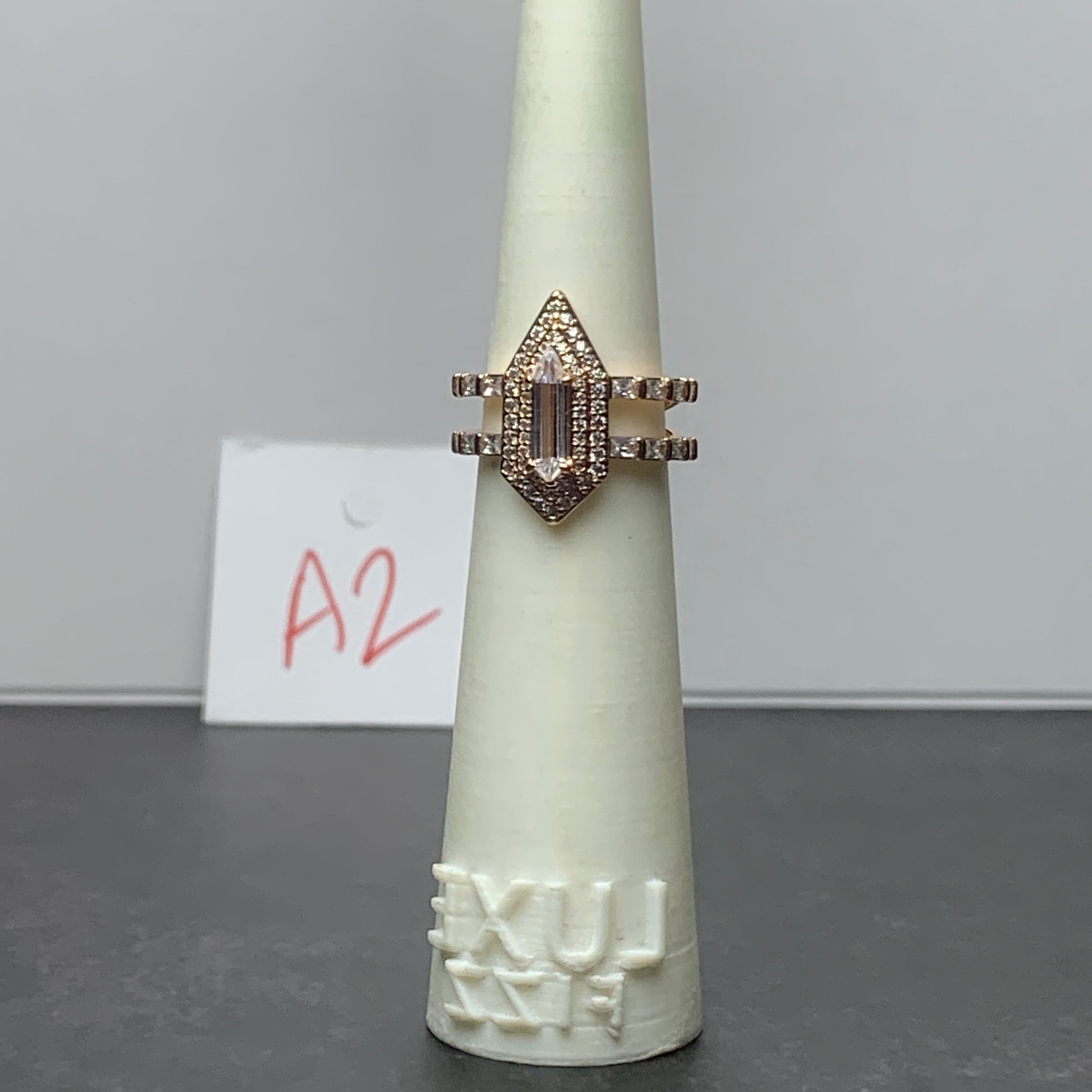 A02 Size 5 - April Birthday - Diamond CZ/ Gold
