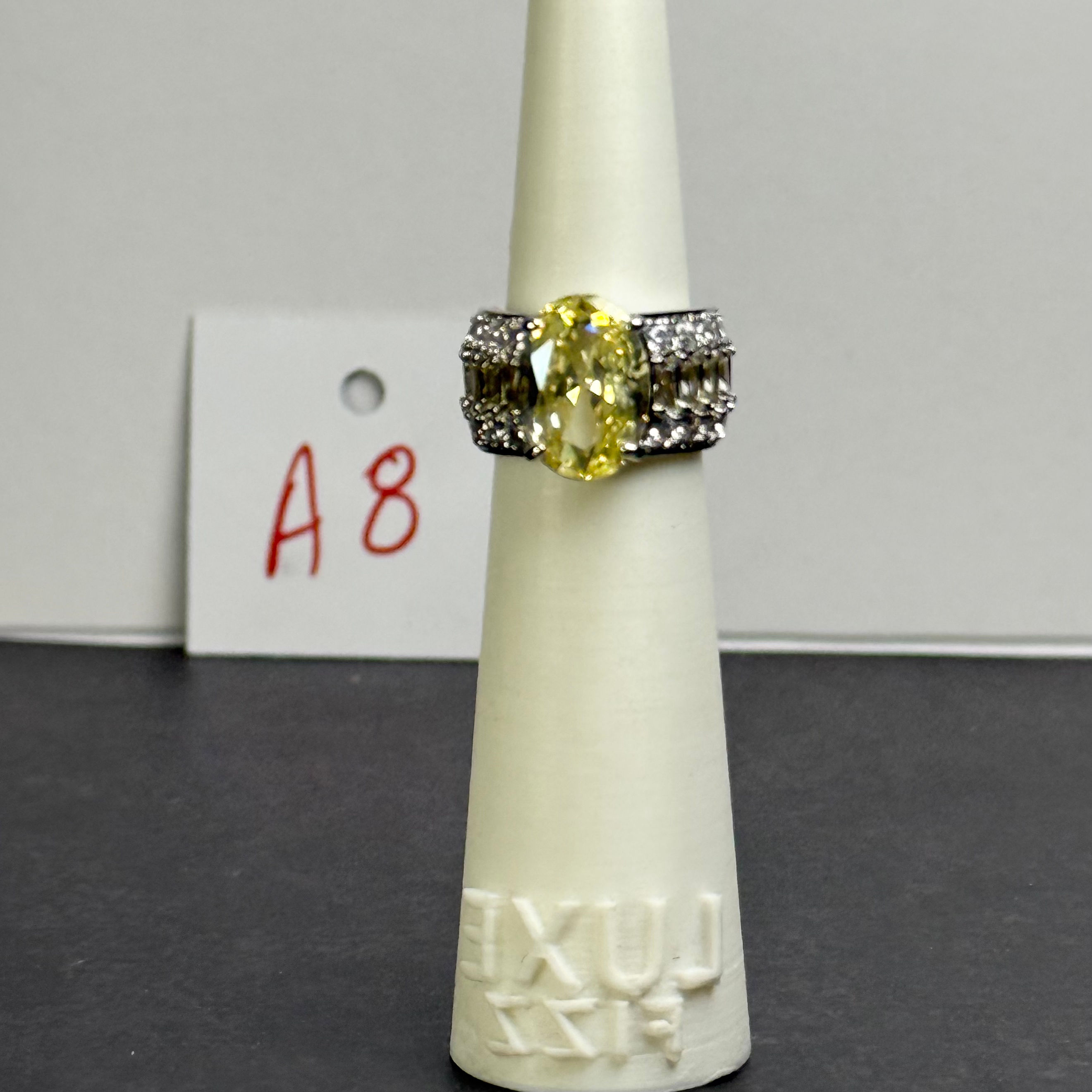 A08 Size 5 - November Birthday - Citrine/Rhodium