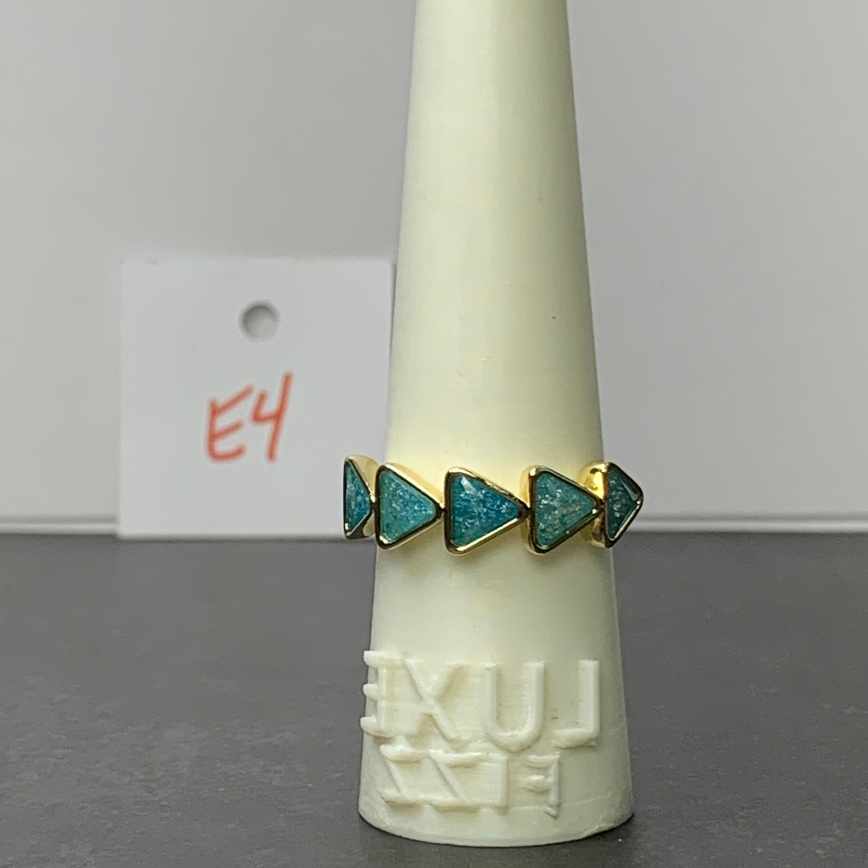 E04 Size 10 - OG - Aqua Blue Ice Crystal/Gold