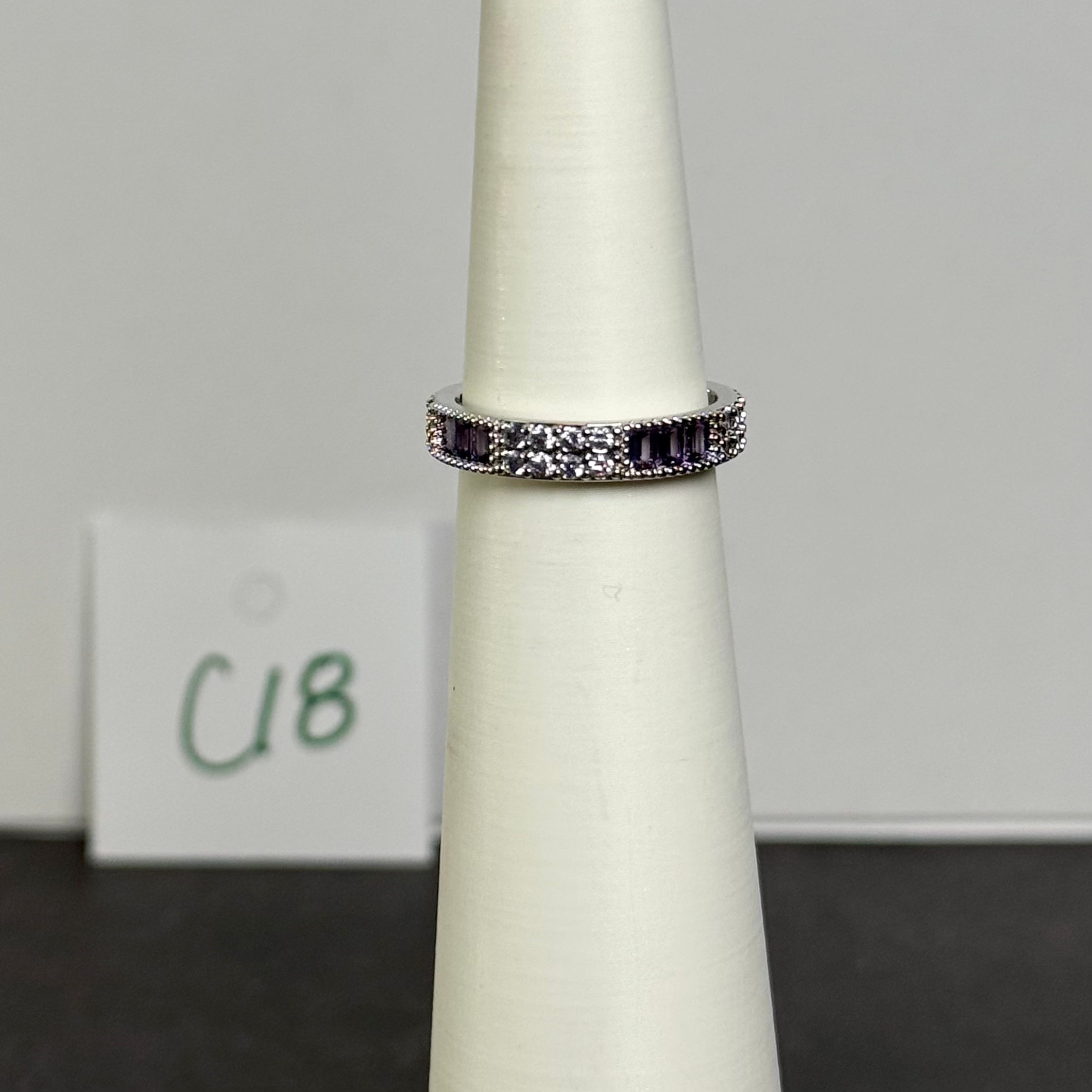 C18 Size 8 - OG - Amethyst/Rhodium