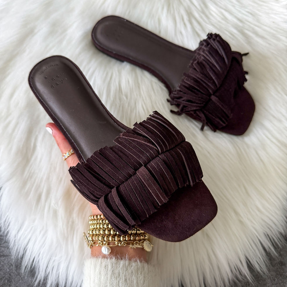 Fringed Lolly Slide Sandals
