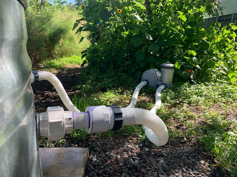 close-up of pump connections