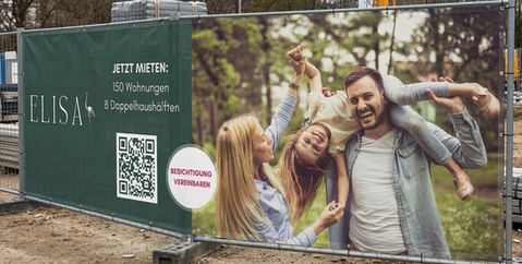 Immobilienvermarktung Neubau Bauzaunbanner