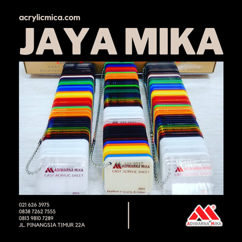 Warna Akrilik Adiwarna Mika bervariasi dan dapat dibuat warna khusus / spesial
