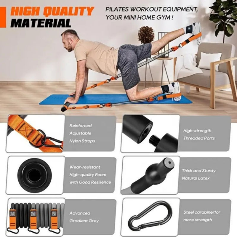 Thumbnail: Premium Pilates Bar & Resistance Bands Set – Full-Body Home Workout System
